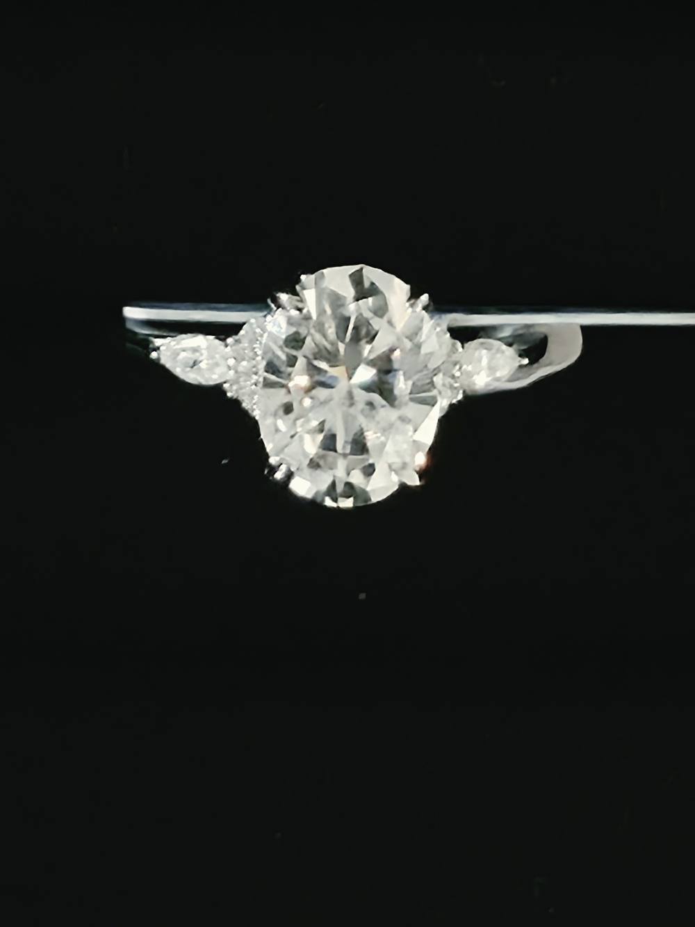 Classic MOISSANITE Ring With Side Stones - Size 6